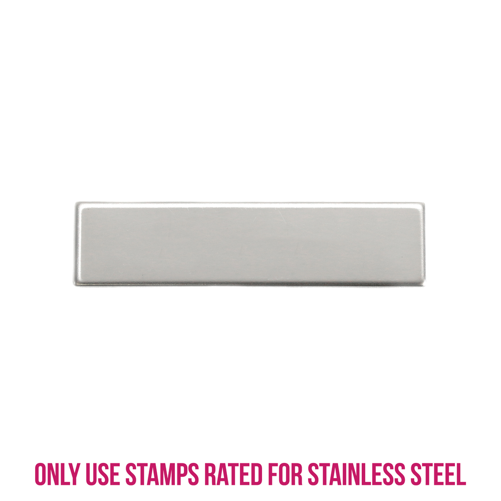 Metal Stamping Blanks Stainless Steel Rectangle Bar, 36mm (1.41") x 8.9mm (.35"), 22g, Pack of 5